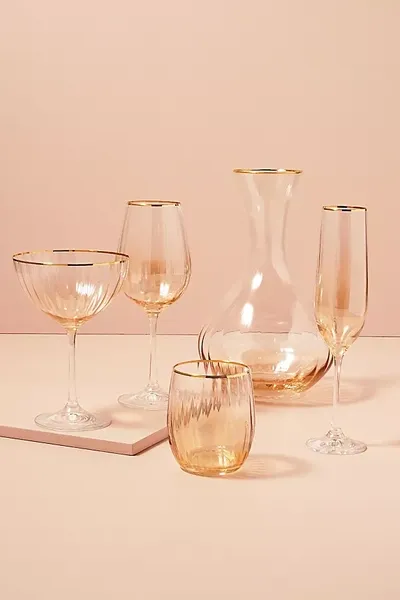 Anthropologie Set Of 4 Waterfall Gin Glasses