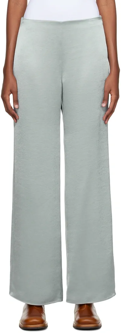 Vince Blue Flared Lounge Pants In 绿色