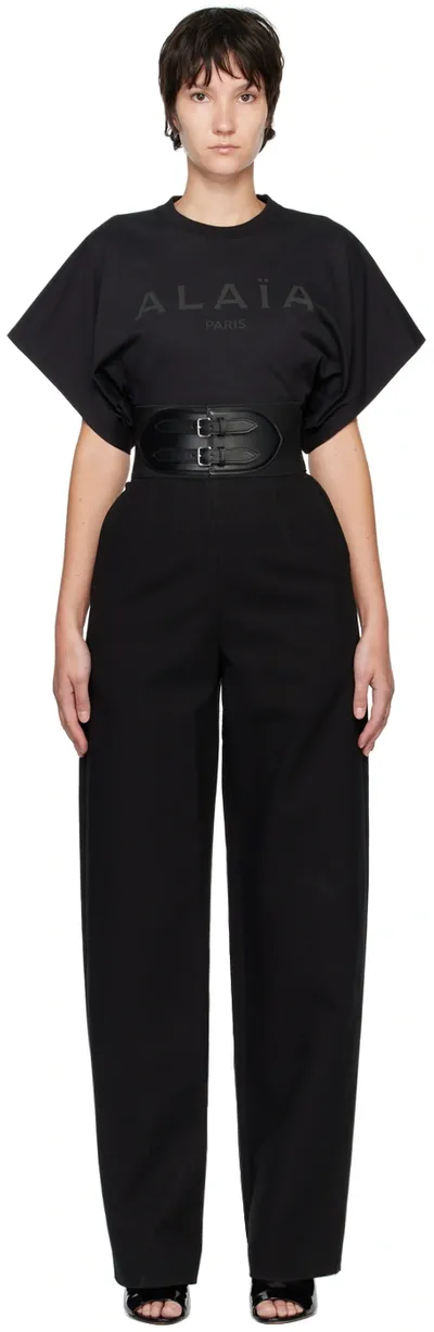 Alaïa Black High-rise Trousers In Noir Alaia