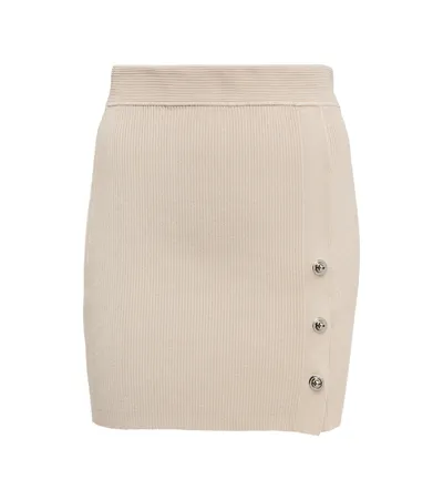 Jonathan Simkhai Dorothy Ribbed-knit Miniskirt In Almond