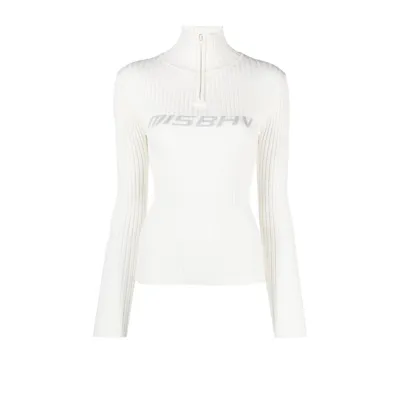 Misbhv Intarsia-knit Logo Top In White