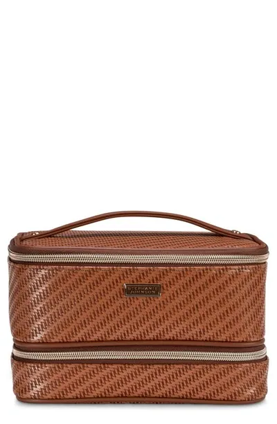 Stephanie Johnson Rosewood Cognac Jenny Train Cosmetics Case