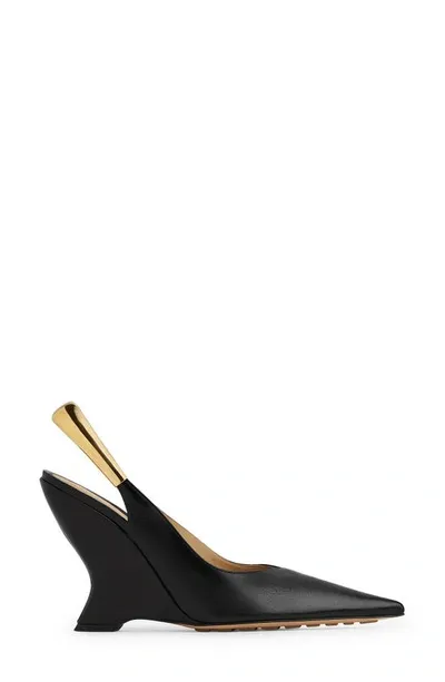 Bottega Veneta Embellished Leather Slingback Pumps In Black