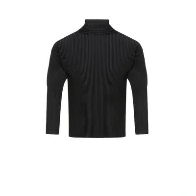 Issey Miyake Pleated Top With High Collar