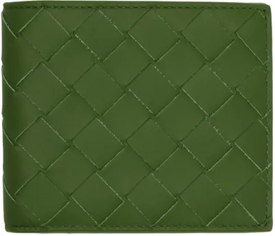 Bottega Veneta Intrecciato Leather Billfold Wallet In 3139 Avocadosilver