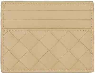 Bottega Veneta Beige Credit Card Holder In 9776 Porridge-gold