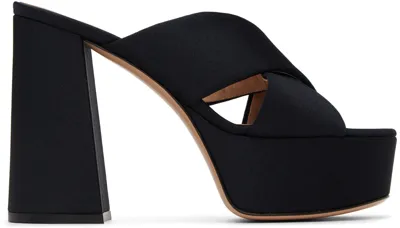 Gianvito Rossi Black Sheridan Platform Sandals In Bloom