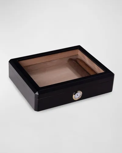 Bey-berk Unisex Wes 8-cigar Humidor W/ Hygrometer In Black