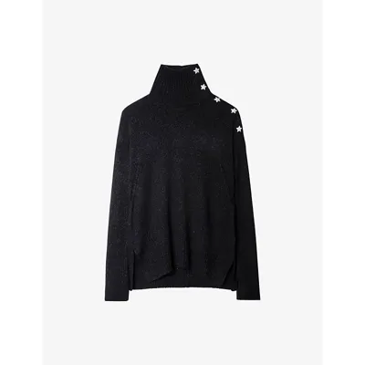 Zadig & Voltaire Star Button Sweater In Noir