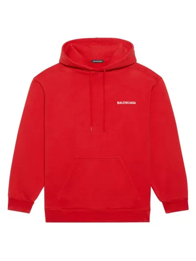 Balenciaga Logo Hoodie Medium Fit In Red White