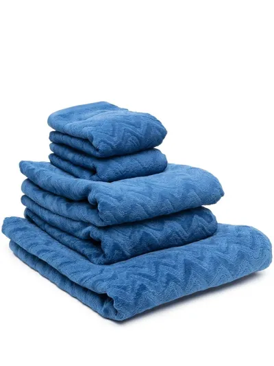 Missoni Zigzag Towel Set In Blue