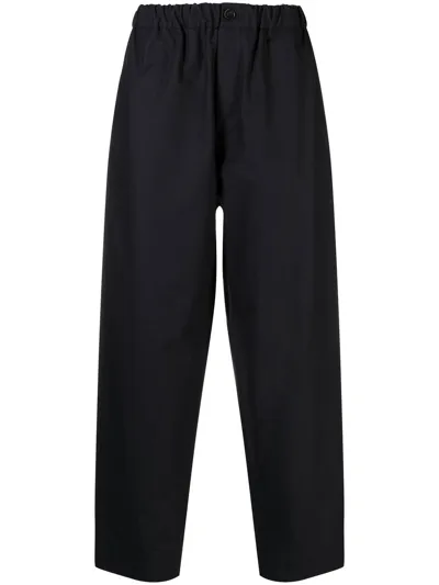 Jil Sander Elasticated Straight-leg Trousers In Blue