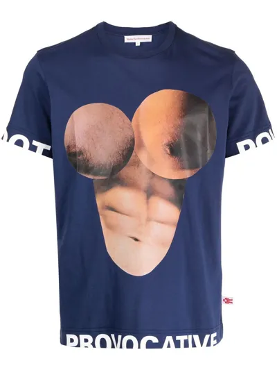 Walter Van Beirendonck Body Print Cotton T-shirt In Blue