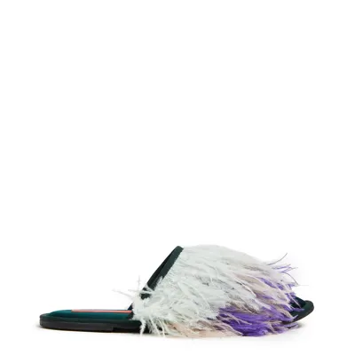 La Doublej Feather Slipper (with Feathers) In T Unita Verde