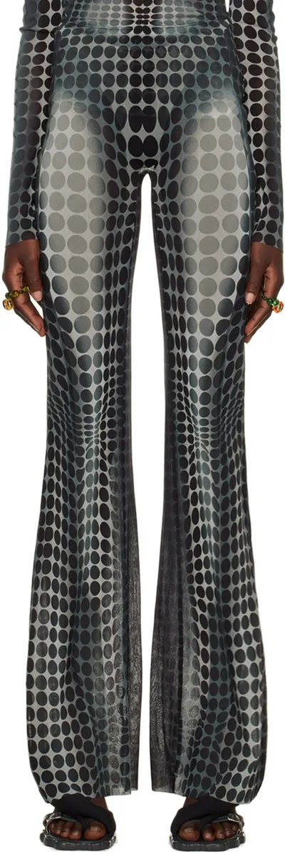 Jean Paul Gaultier Ssense Exclusive Gray Dots Lounge Pants In 010200 White/grey/bl