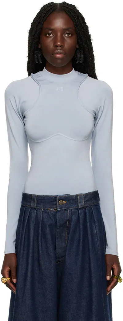 Jean Paul Gaultier Blue Cyber Armhole Long Sleeve T-shirt