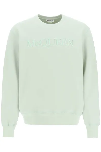 Alexander Mcqueen Logo Embroidered Sweatshirt In Green