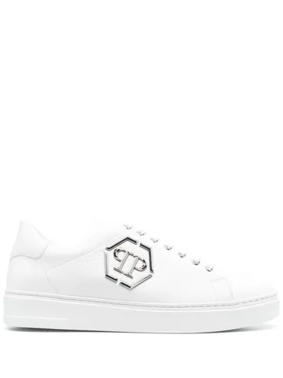 Philipp Plein Leather Low-top Sneakers In White