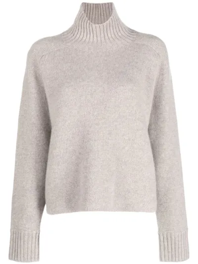 Le Kasha Funnel-neck Cashmere Jumper In Light Brown