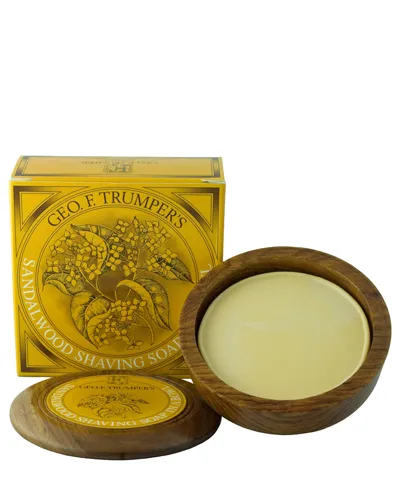 Geo F. Trumper Perfumer Sandalwood Hard Shaving Soap Wooden Bowl 80 G In White