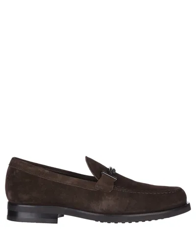 Tod's Double T Loafers In Brown