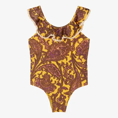 Zimmermann Kids' Girls Gold Scoop Back Bathing Suit