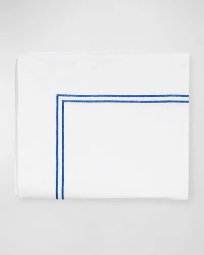 Sferra Grande Hotel Flat Sheet, Full/queen In White/cadet