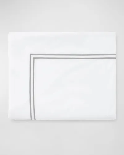 Sferra Grande Hotel Flat Sheet, Full/queen In White/silver