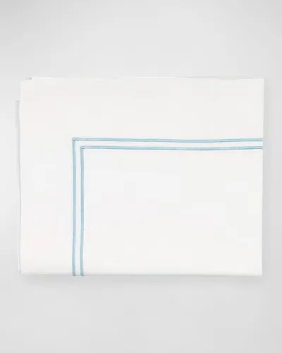 Sferra Grande Hotel Flat Sheet, Full/queen In White/blue