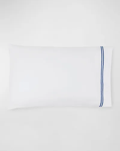 Sferra Grande Hotel King Pillowcase, Pair In White/navy Blue