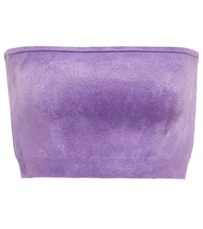 Alaïa Velvet Bandeau Top In Purple