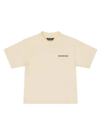 Balenciaga Kids' Political Campaign Cotton T-shirt In Cream Black