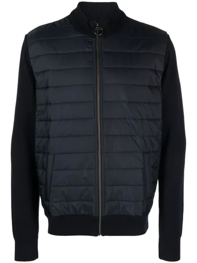 Barbour Carn Baffle Panelled Bomber Jacket In Navy