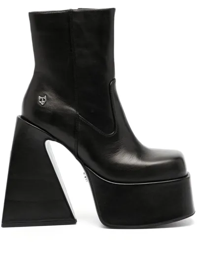 Naked Wolfe Jane Leather Platform Boots In Black