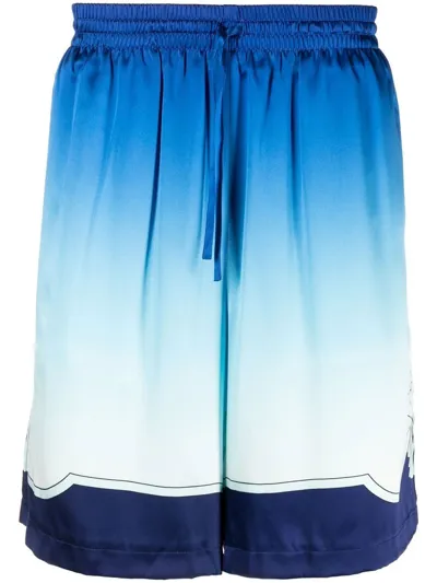 Casablanca Archway Place Vendome Gradient-pattern Silk Shorts