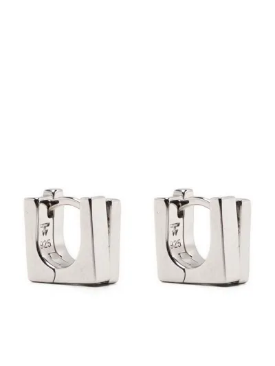 Tom Wood Geometric Sterling Silver Hoop Earrings