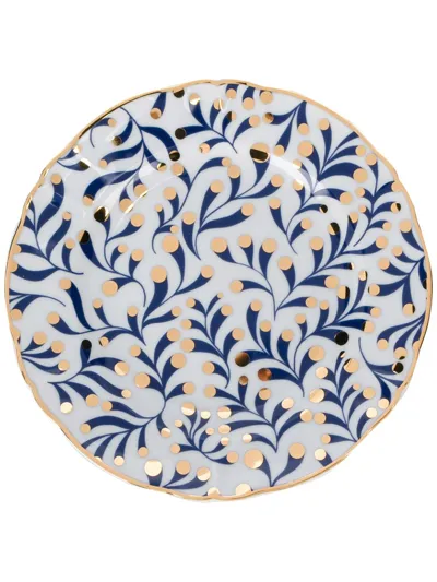 Bitossi Home Marino Dessert Plate In White,blue