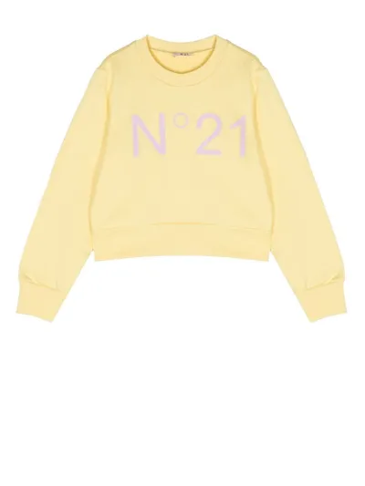 N°21 Kids' Logo-print Sweatshirt In Yellow