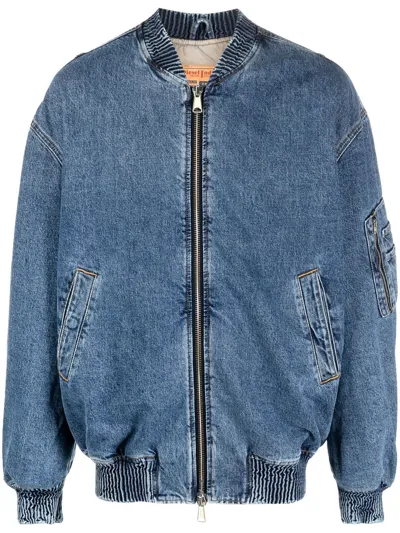 Diesel Zip-fastening Denim Jacket In Blue