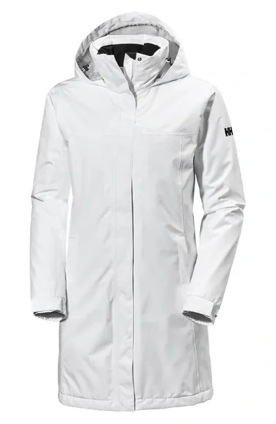 Helly Hansen Aden Hooded Insulated Rain Jacket In White