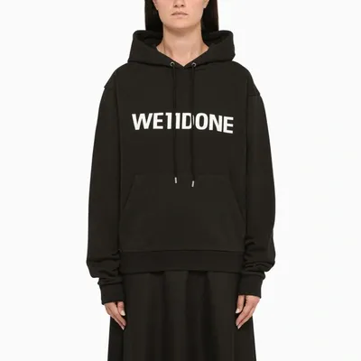 We11 Done Black Sweatshirt With Logo