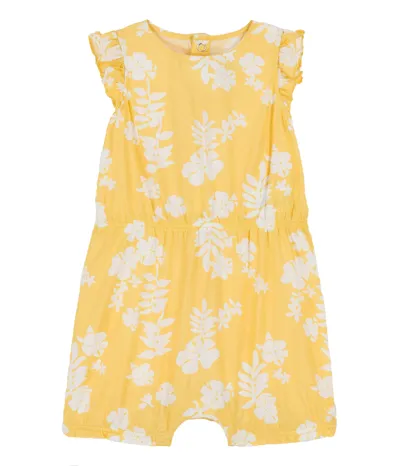 Petit Bateau Babies' Yellow Romper With Flowers In Giallo