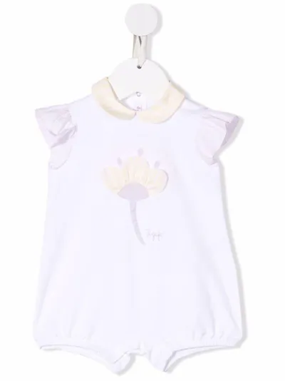 Il Gufo Babies' Romper With Embroidery In Bianco