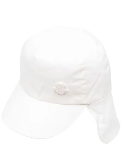 Moncler Babies' Logo-patch Coton Hat In Bianco