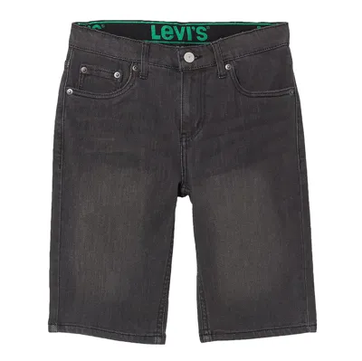 Levi&#039;s Kids' Black Denim Bermuda Shorts In Nero