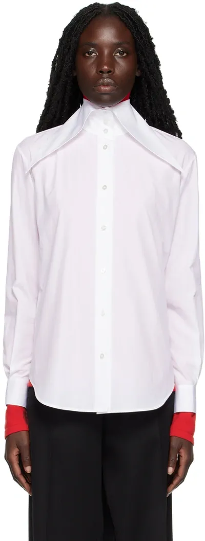 The Row Armelle Exaggerated Point-collar Shirt In White