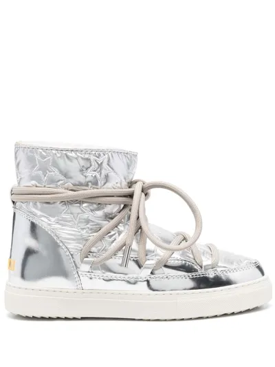 Inuikii Bomber Star Metallic Sneaker Boots In Silver