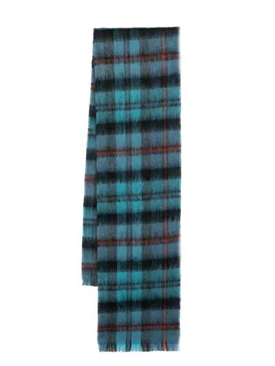 Mackintosh Mac Corquodale Check-pattern Scarf In Blue