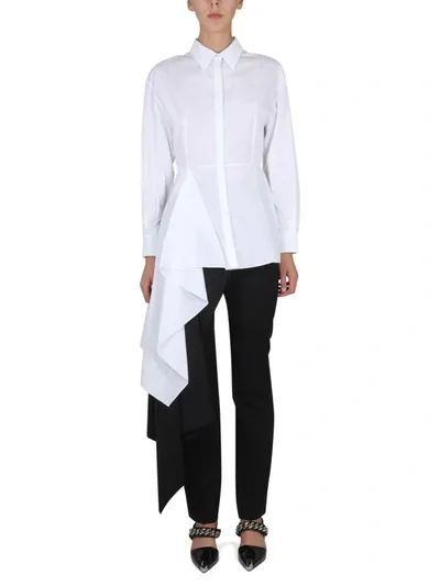 Alexander Mcqueen Long-sleeve Asymmetric Shirt In White