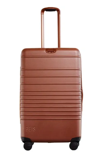 Beis 26-inch Rolling Spinner Suitcase In Brown